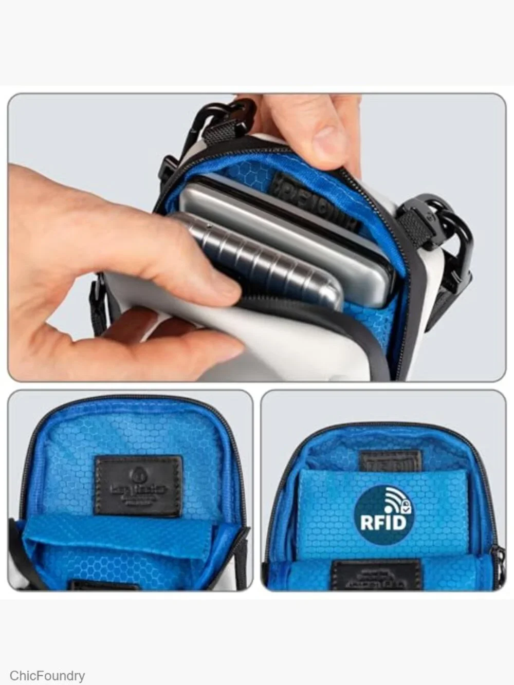 RFID Sling Crossbody Bag Minimalist Cell Phone Pouch Nylon EDC Small